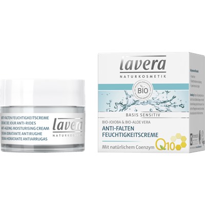 lavera Basis Sensitiv Anti-Falten Feuchtigkeitscreme Q10, Лавера увлажняющий крем против морщин с коэнзимом Q10 50 мл