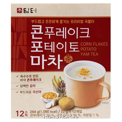 Чай из сладкого картофеля и ямса с кукурузными хлопьями Damtuh, Корея, 264 г Акция