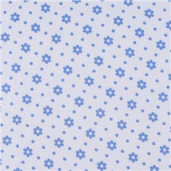 Ткань на отрез фланель 80 см 18052 Ромашки цвет голубой