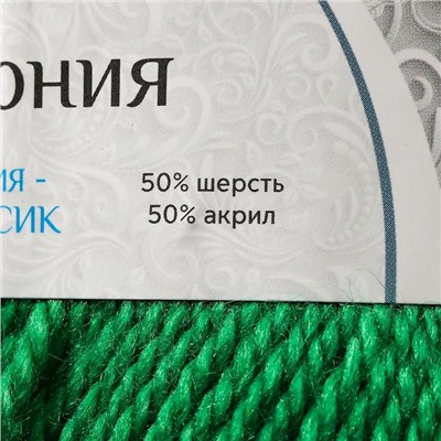 Пряжа "Гармония" 50% шерсть, 50% акрил 245м/100гр (044 трава)