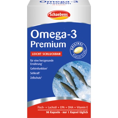 Schaebens Omega 3 Lachs- & Fischol Kapseln Омега 3 с лососем и рыбьим жиром в капсулах, 90 шт