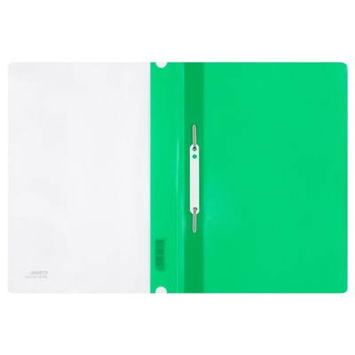 Скоросшиватель пластиковый А4 СТАММ, 180мкм, зеленый (MM-30905) с прозр. верхом