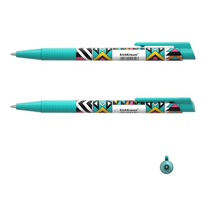 Ручка шар. автомат. ErichKrause "Color Touch Ornament" (50826) синяя, 0.7мм, корпус с принтом, грип