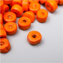 Бусины для творчества дерево "Плоские круглые оранжевые" набор 20 гр 0,6х0,3 см