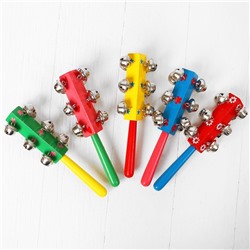 Погремушка с колокольчиками и ручкой, цвета МИКС