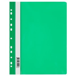 Скоросшиватель пластиковый с перфорацией А4 СТАММ зеленый (ММ-30727) 120мкм