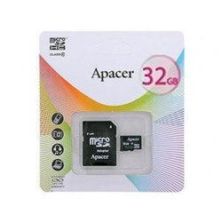 Карта памяти APACER micro SD 32 Gb с адаптером (class 10) AP32GMCSH10-R Apacer {Тайвань}