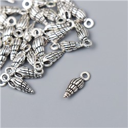 Декор металл для творчества "Ракушка веретено" серебро G051B1021 набор 30 шт 1,4х0,4 см