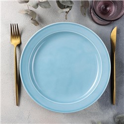 Тарелка мелкая «Акварель», d=24 см, цвет голубой