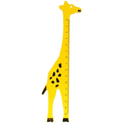 Линейка 15см "Жираф" прозрачная желтая (PR_45223, Мульти-Пульти)