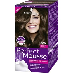 Краска-мусс для волос Perfect Mousse, тон 500, средний каштан