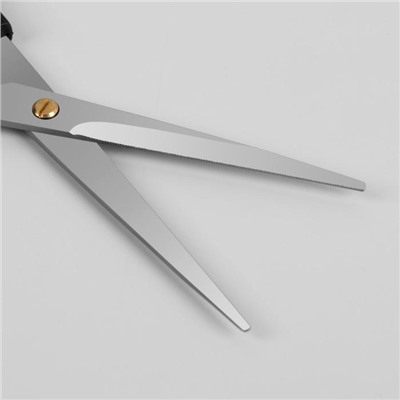 Ножницы парикмахерские с упором, лезвие — 7 см, цвет чёрный