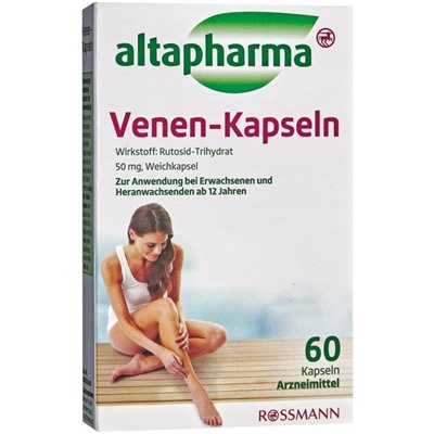 altapharma Venen Kapseln Витамины для вен в капсулах при боли и усталости в ногах 60 шт.