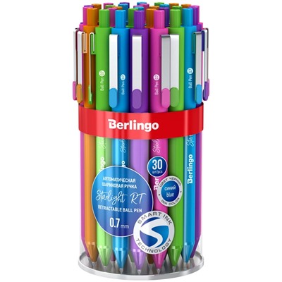 Ручка шар. автомат. Berlingo "Starlight RT" (CBp_07251) синяя, 0,7мм., цветной корпус ассорти