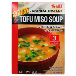 Суп тофу мисо быстрого приготовления острый S and B, Япония, 30 г