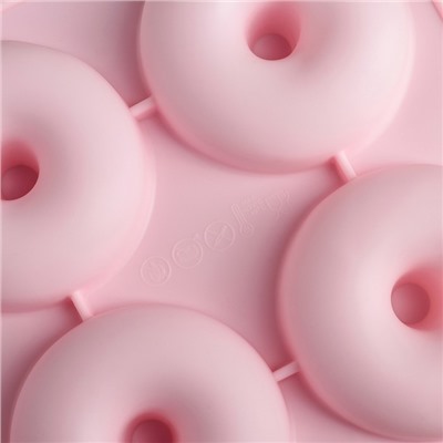 Форма для выпечки Доляна «Пончик», 26×18 см, 6 ячеек, цвет МИКС