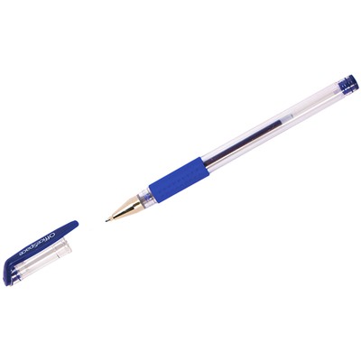 Ручка гелевая OfficeSpace 0.5мм синяя (GLL10_1329) прозрачный корпус, грип
