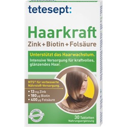 tetesept Для силы волос с цинком + Биоtin + фолиевая кислота Таблетки, 30 шт