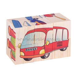Кубики-пазл Собери рисунок. Транспорт (6 кубиков)