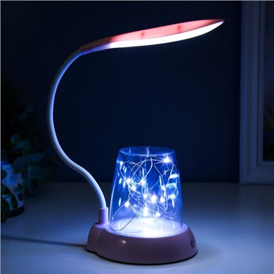 Лампа настольная с подсветкой "Энджой" 3 режима LED 7Вт розовый 11х23х42,5 см.