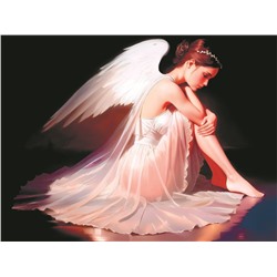 Картина по номерам на холсте "Грустный ангел" 30*40см (Х-8565)