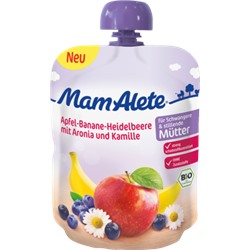 MamAlete Яблоко-Банан	-Черника	 с Aronia и Ромашка	 в пластиковом пакете для беременных и кормящих мам, 90 г