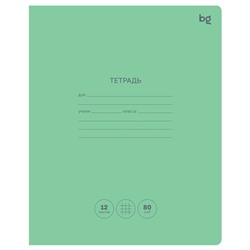 Тетрадь 12л. BG клетка "Green colour" (Т5ск12 57325) блок 80г/м, обложка - мелованный картон