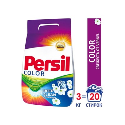 Стиральный порошок Persil Color, свежесть Vernel, автомат, 3 кг