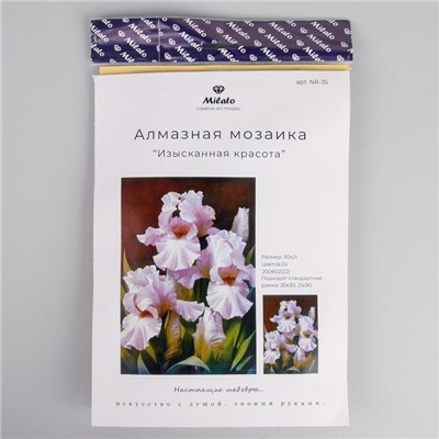 Алмазная мозаика «Изысканная красота» 29,5×20,5см, 24 цвета