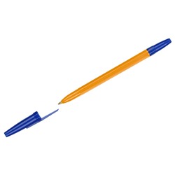 Ручка шар. СТАММ "Оптима" (РШ-30384) синяя 1мм, на масляной основе, оранжевый корпус