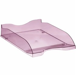 Лоток горизонтальный для бумаг СТАММ "Тропик" тонированный розовый (ЛТГ-31250)