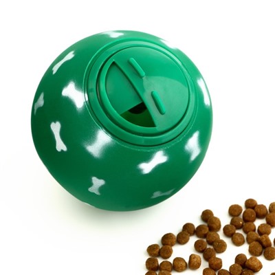 Игрушка-шар под лакомства "Косточки", 8 см, зелёная