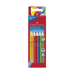 Карандаши 6 цветов Faber-Castell Jumbo GRIP трёхгранные