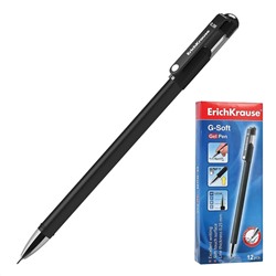 Ручка гелевая ErichKrause "G-Soft" (39207) черная, 0.38мм, игольчатый стержень