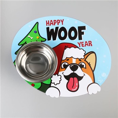 Коврик под миску Happy WOOF year, 35х28 см