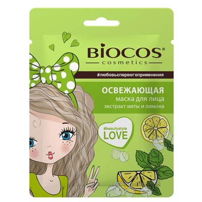 Тканевая мacка для лица BioCos Освежающая Новый Дизайн