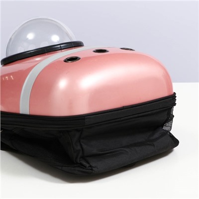 Рюкзак для переноски с окном для обзора и светоотражающей полосой, 32 х 26 х 44 см, розовый 283075