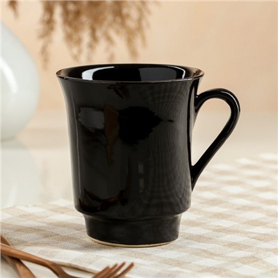 Кружка "Водолей", деколь чай, керамика, чёрная, 0.35 л