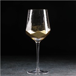 Бокал для вина Magistro «Дарио», 500 мл, 7,3×25 см, цвет золотой