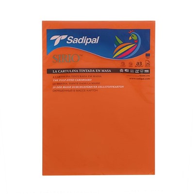 Картон цветной Sadipal Sirio, 420 х 297 мм,1 лист, 170 г/м2, оранжевый, яркий, цена за 1 лист
