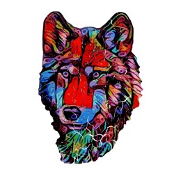 Пазл «Красочный серьёзный волк»