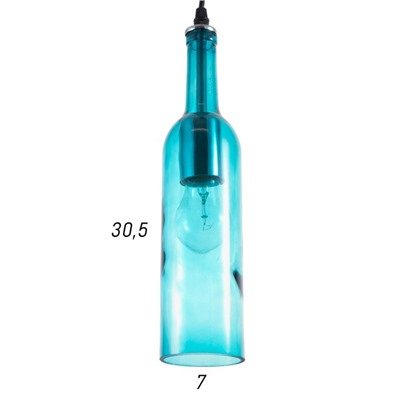 Светильник "Бутылка" E27 40Вт черно-синий 7,5х7,5х31-151 см