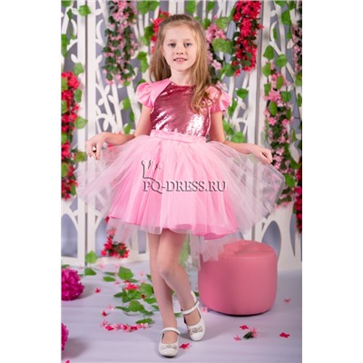 Платье нарядное для девочки арт. ИР-1823, пайетки, цвет розовый