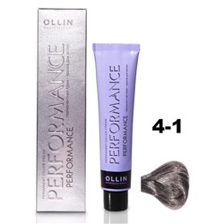 Крем-краска для окрашивания волос Ollin Professional Performance, тон 4/1 шатен пепельный, 60 мл