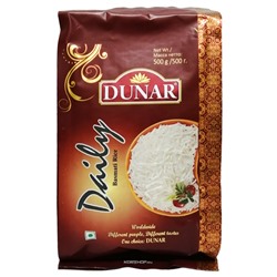 Длиннозерный шлифованный частично пропаренный рис Басмати Daily Dunar, Индия, 500 г