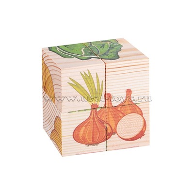 Кубики-пазл Собери рисунок. Овощи (4 кубика)