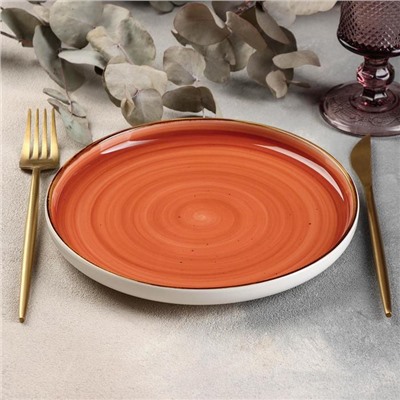 Блюдо сервировочное «Сапфир», 20×2,5 см, цвет оранжевый