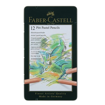 Пастель сухая художественная в карандаше набор Faber-Castell PITT® 12 цветов металлическая коробка 112112