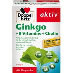 Doppelherz Гинко + B-Витаминe + Cholin Капсулы, 40 шт