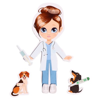 Магнитный набор «Кукла ветеринар»